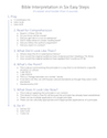 Bible Interpretation in Six Steps